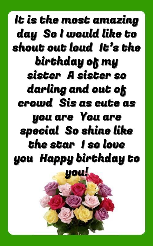 birthday lines for sister in hindi